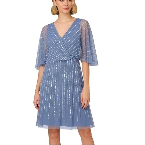 adrianna papell beaded short dress Adrianna Papell AP1E205373 - Knee-Length Sheath Dress main image 1